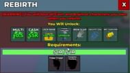 Requirements for the first Rebirth (Image via Roblox)